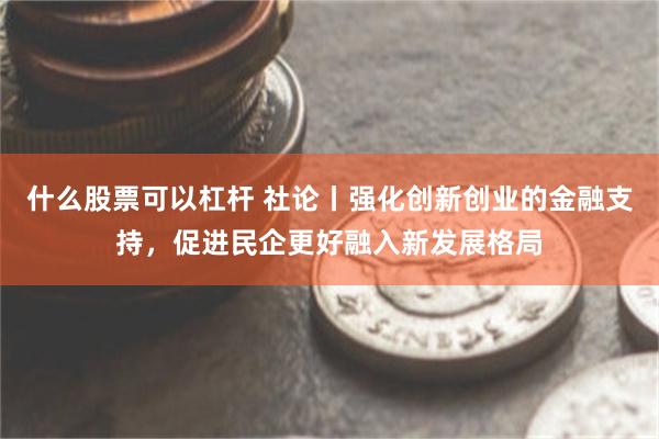 什么股票可以杠杆 社论丨强化创新创业的金融支持，促进民企更好融入新发展格局