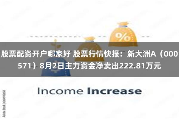 股票配资开户哪家好 股票行情快报：新大洲A（000571）8月2日主力资金净卖出222.81万元