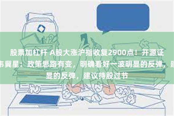 股票加杠杆 A股大涨沪指收复2900点！开源证券策略首席