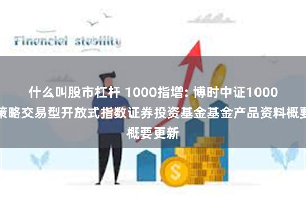 什么叫股市杠杆 1000指增: 博时中证1000增强策略交易型开放式指数证券投资基金基金产品资料概要更新