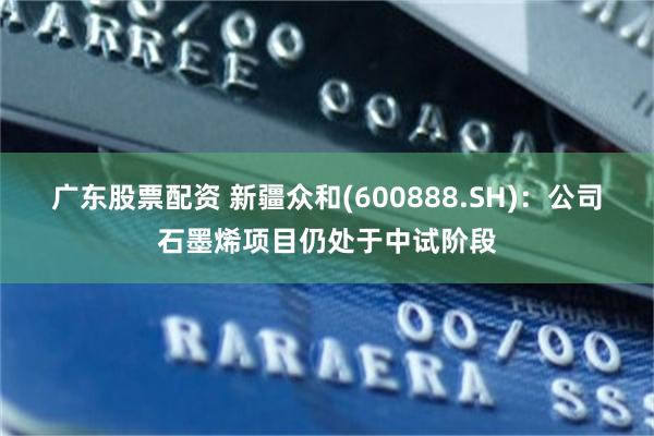 广东股票配资 新疆众和(600888.SH)：公司石墨烯项目仍处于中试阶段