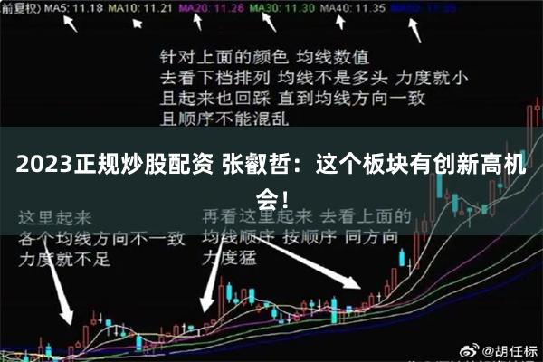 2023正规炒股配资 张叡哲：这个板块有创新高机会！