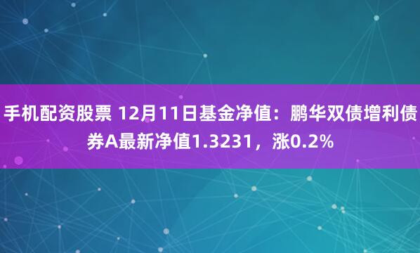 手机配资股票 12月11日基金净值：鹏华双债增利债券A最新净值1.3231，涨0.2%