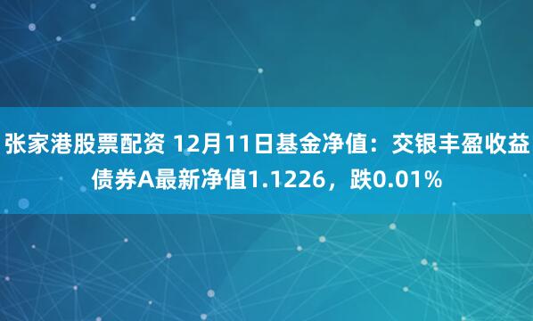 张家港股票配资 12月11日基金净值：交银丰盈收益债券A最新净值1.1226，跌0.01%