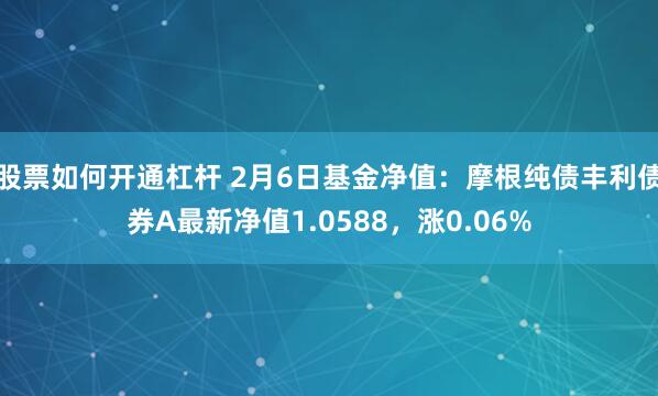 股票如何开通杠杆 2月6日基金净值：摩根纯债丰利债券A最新净值1.0588，涨0.06%